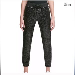 Calvin Klein Black Sequin Jogger Pants NWT